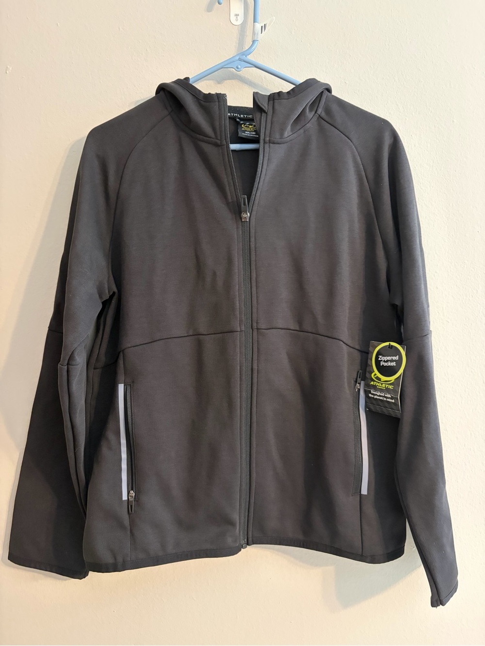 Athletic Works Boys Black Zip-Up Hooded Athletic Jacket (11)